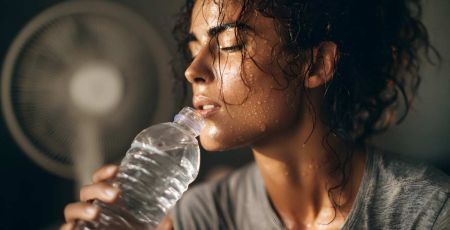 Femme qui boit de l'eau - crédit photo : TrubiAnna via Adobe Stock